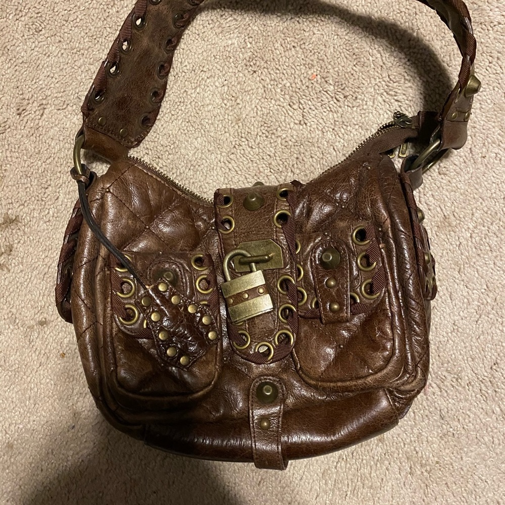 Brown leather Betsey Johnson small shoulder bag